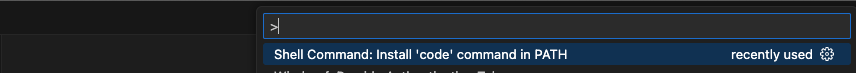 Screenshot of Command Palette in VSCode